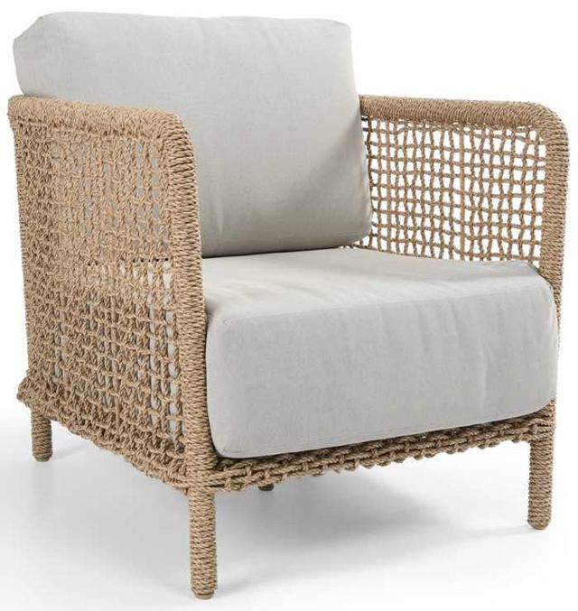 Classic Home Brisbane White/Brown Outdoor Accent Chair