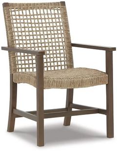 Signature Design by Ashley® Germalia Brown Outdoor Dining Arm Chair