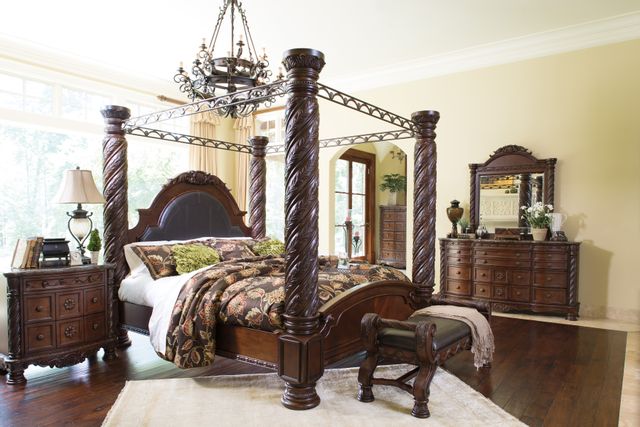 Millennium® By Ashley North Shore Dark Brown King Poster Bed with Canopy 4