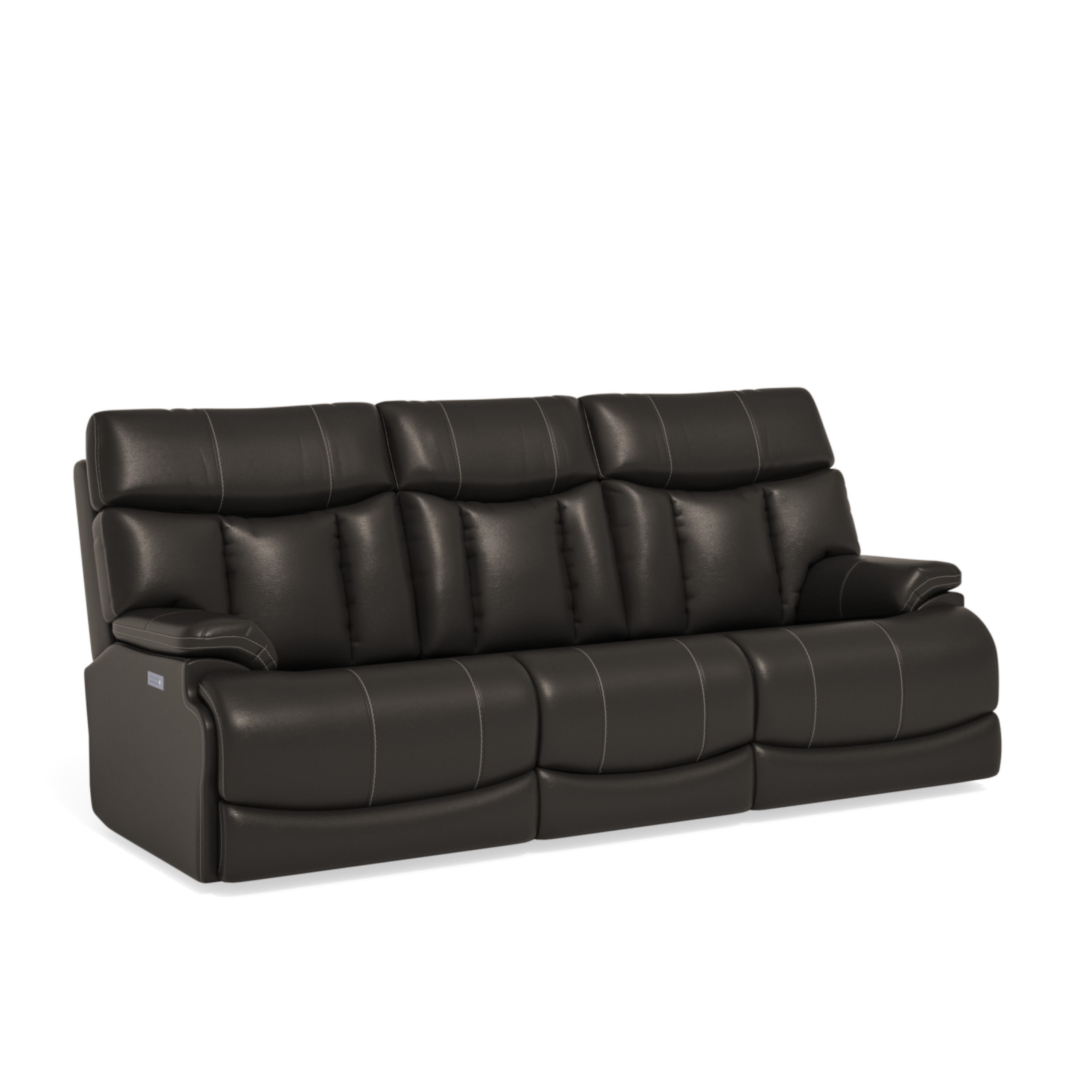 Flexsteel black leather reclining sofa