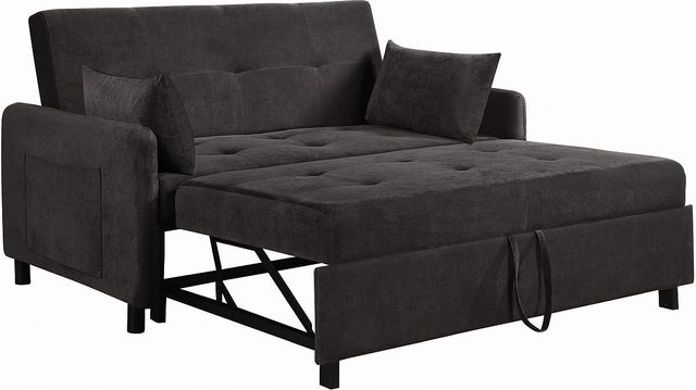 Coaster® CoasterEssence Underwood Charcoal Tufted Sleeper Sofa Bed 1