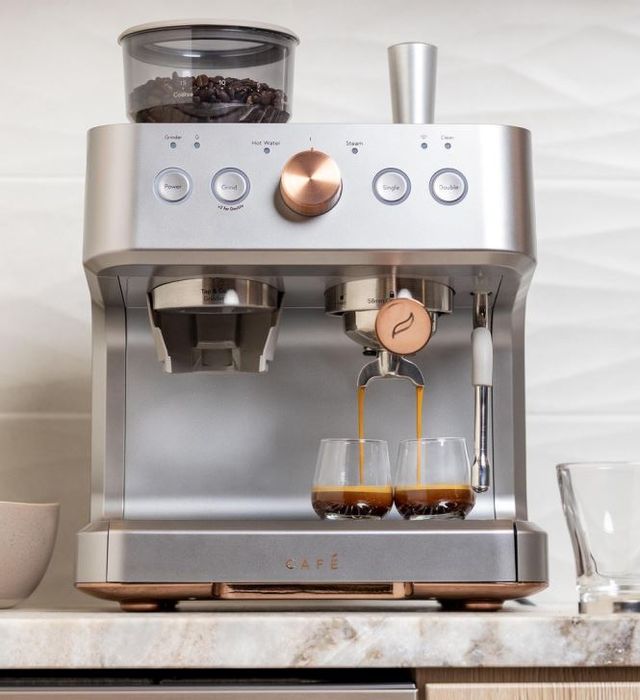 Café™ BELLISSIMO Steel Silver Semi Automatic Espresso Machine And Frother-1