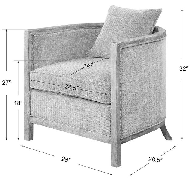 Uttermost® Viaggio Grey Accent Chair 1