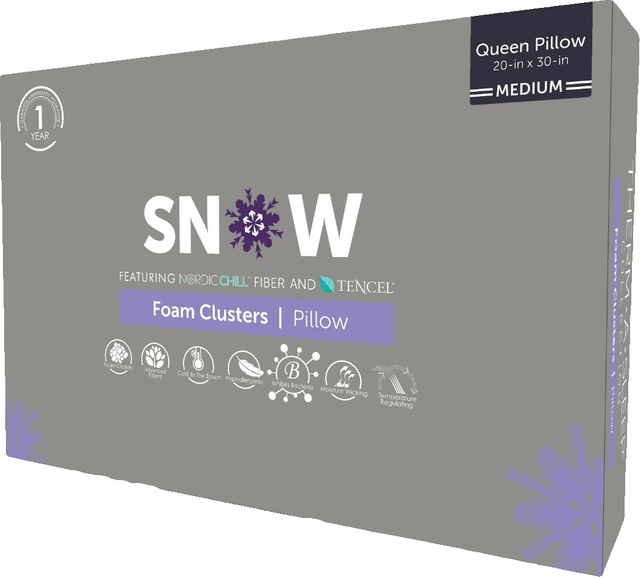 Protect-A-Bed® Therm-A-Sleep® White Snow Foam Clusters Queen Pillow