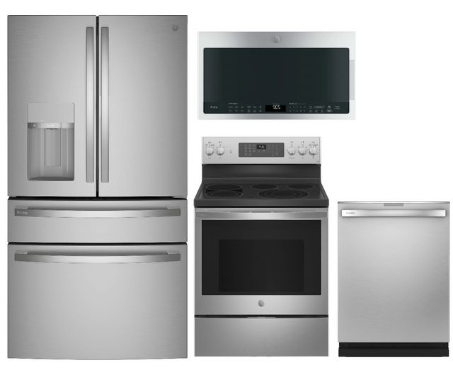 GEPROFILE Kitchen 4 Piece Package 528 PVD28BYNFS-PB935YPFS-PDT715SYNFS-PVM9005SJSS