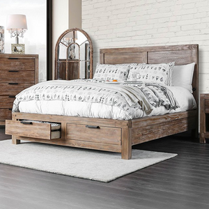 Furniture of America® Wynton Weathered Light Oak Queen Panel Storage Bed