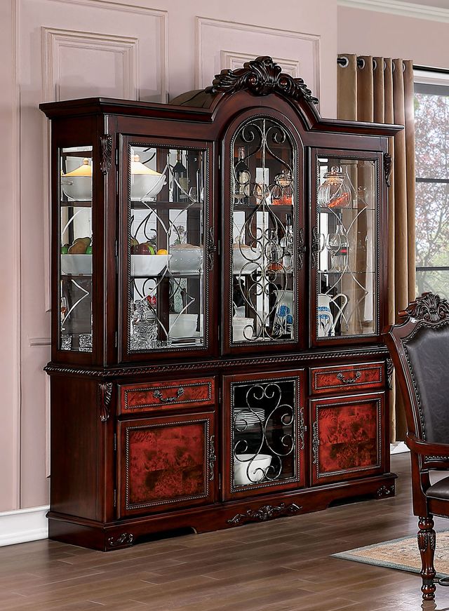 Furniture of America® Picardy Brown Cherry Hutch and Buffet Set