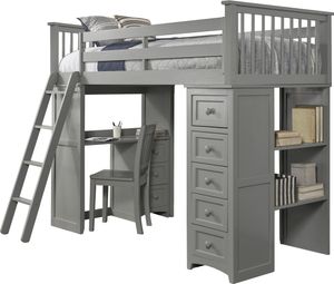 Hillsdale Furniture Schoolhouse Mission Gray Twin Student Loft