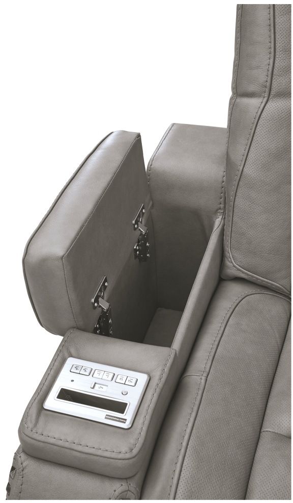 The Man-Den Gray Power Reclining Sofa Set with Adjustable Headrest 13