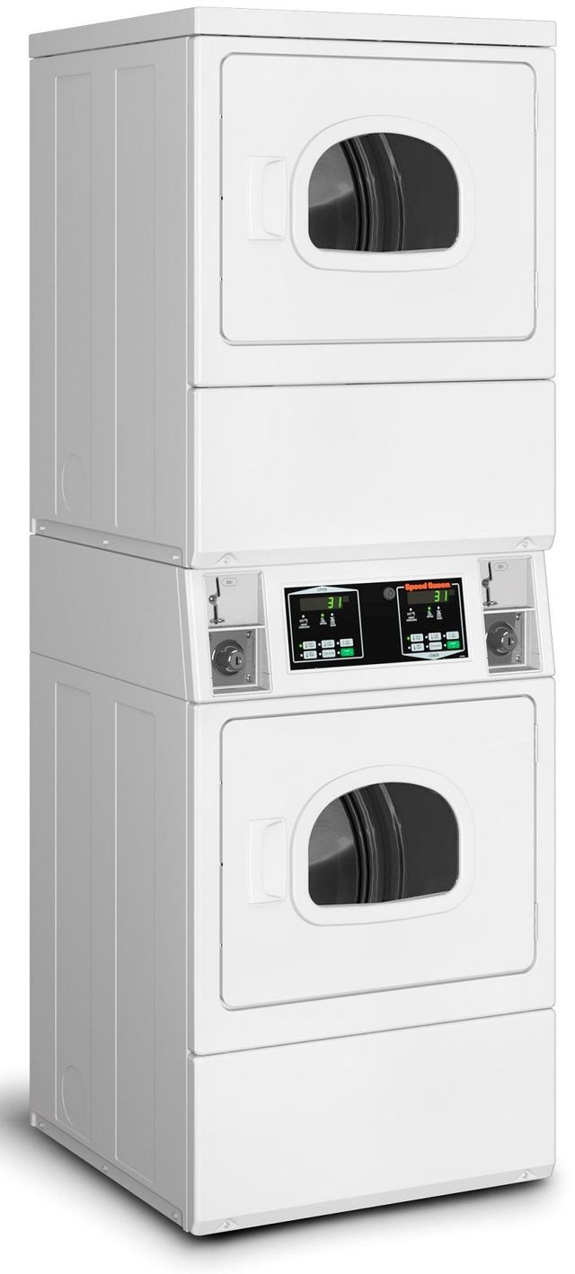 Speed Queen® Commercial 26.88" White Electric Stack Dryer 1