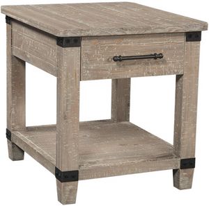 aspenhome® Foundry Weathered Stone End Table