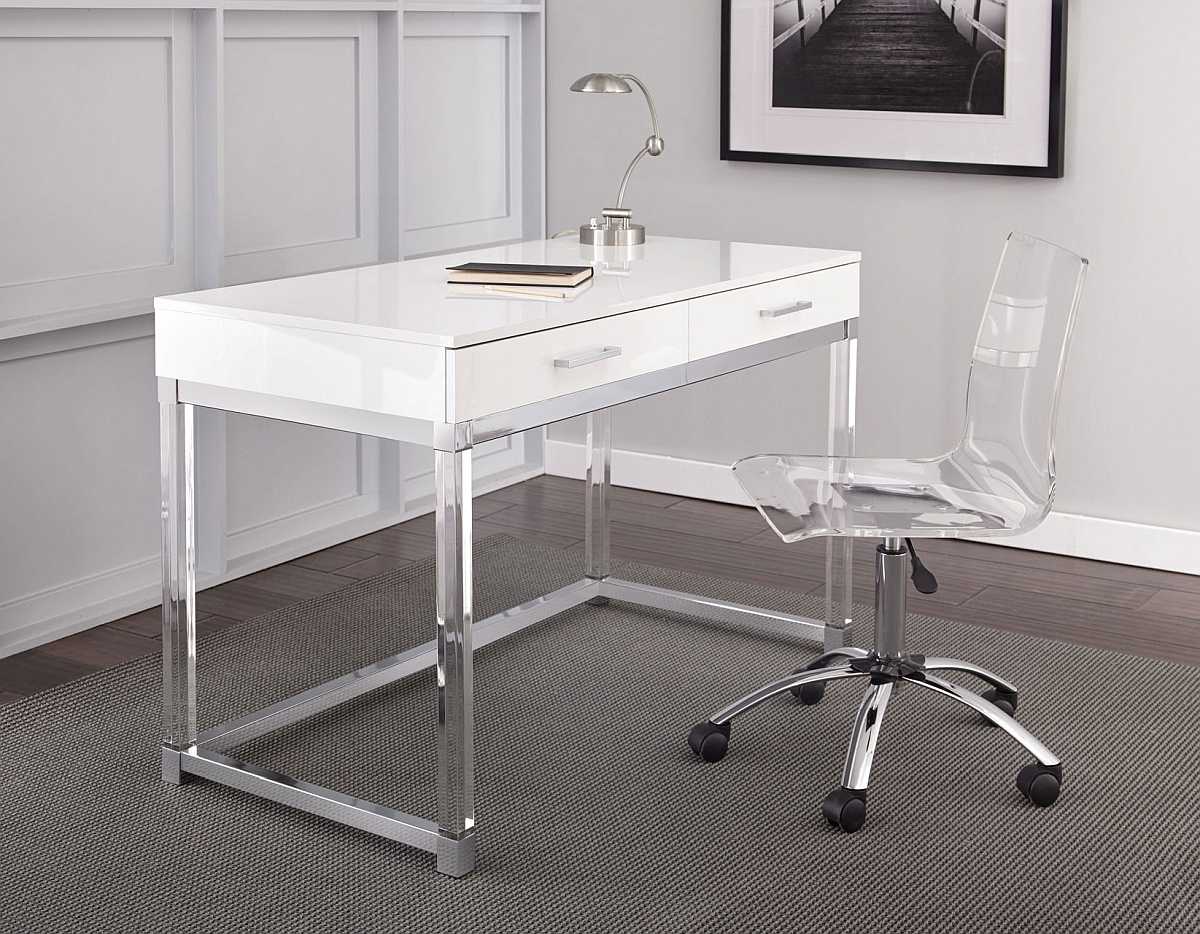 Steve Silver Co.® Everett 2-Piece White Acrylic Desk Set