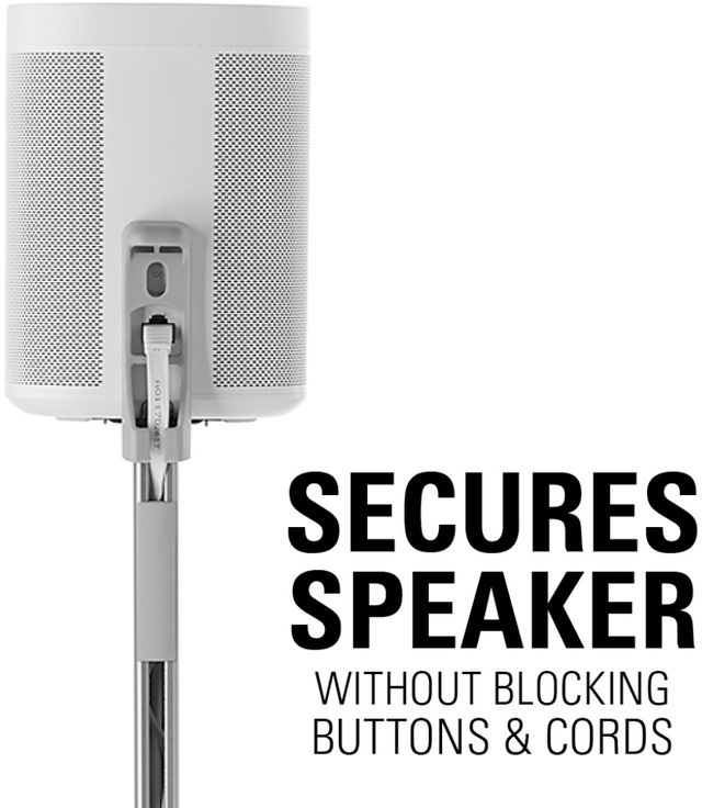 Sanus® White Adjustable Height Wireless Speaker Stand 3