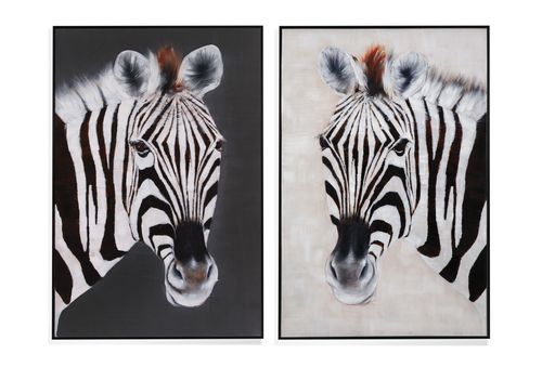 Bassett Mirror Zebra Positive and Negative 2-Piece Black/White Wall Art