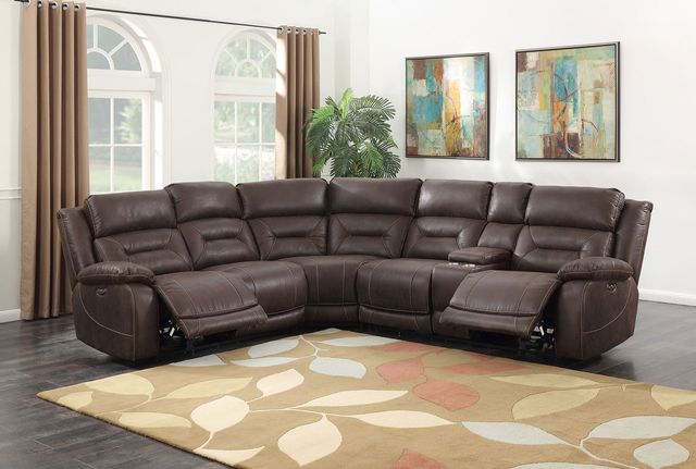 Steve Silver Co.® Aria Saddle Brown 3-Pieces Power Reclining Sectional-1