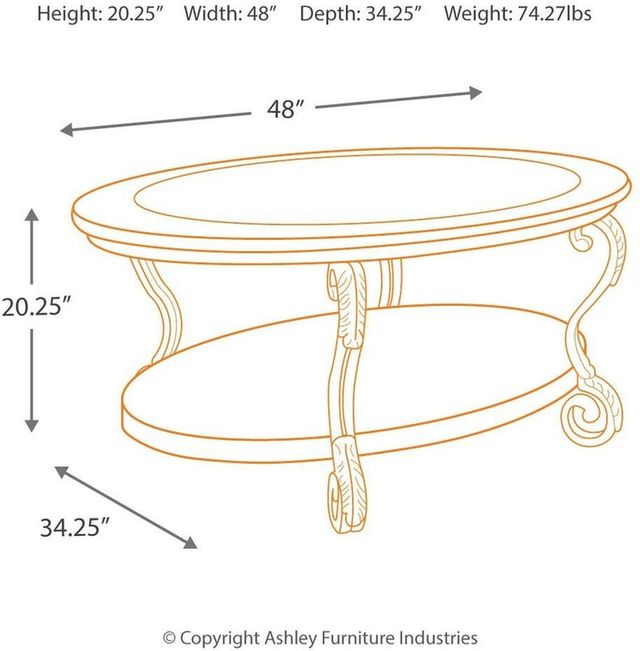 Table de café ovale Nestor, brun, Signature Design by Ashley® 1