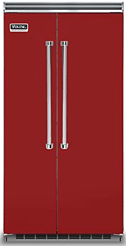 Viking® Professional 5 Series 25.32 Cu. Ft. Built-In Side By Side Refrigerator-Apple Red 0
