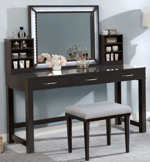 Furniture of America® Stephanie Obsidian Gray Vanity Set