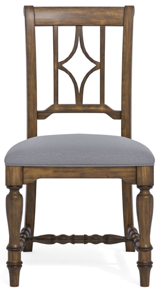 Flexsteel® Plymouth® Distressed Medium Brown Upholstered Dining Chair 1