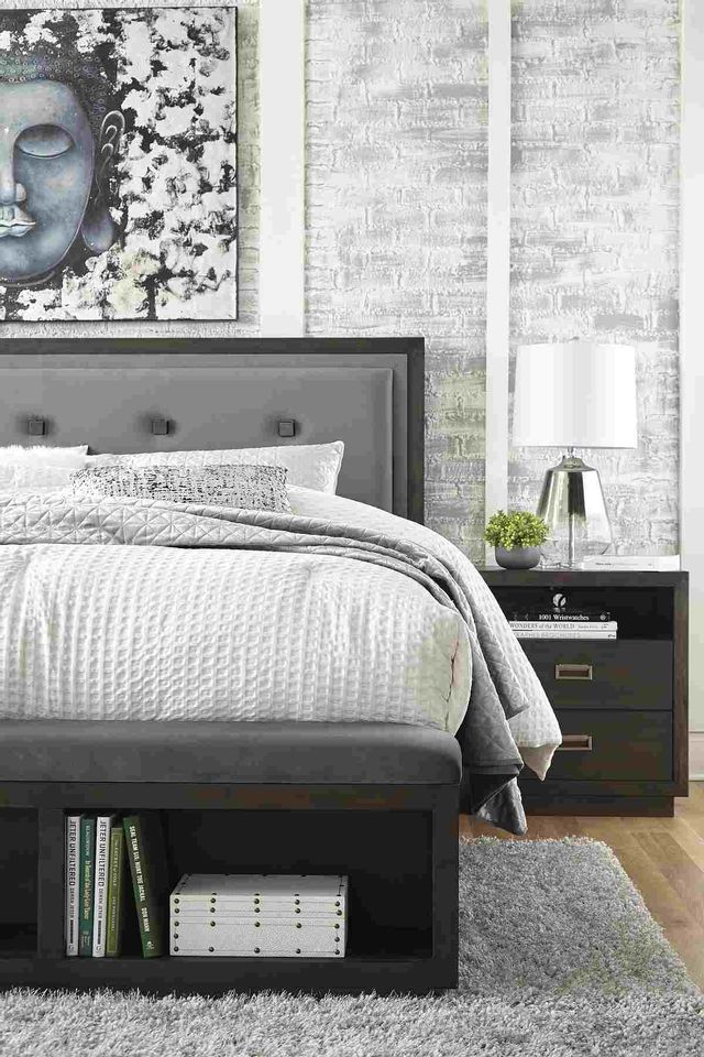 Signature Design by Ashley® Hyndell Dark Brown Queen Upholstered Storage Bed 3