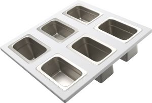 The Galley® Designer White Resin Dual Tier Condiment Serving Board