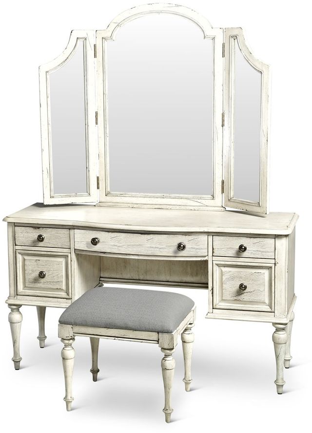 Steve Silver Co.® Highland Park Cathedral White Vanity Bench-1
