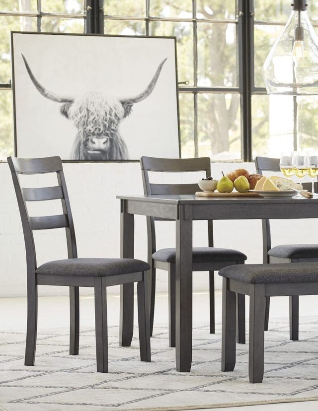 Signature Design by Ashley® Bridson 6-Piece Gray Dining Table Set 4
