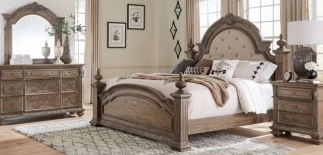 Liberty Furniture Bedroom Queen Poster Bed, Dresser and Mirror