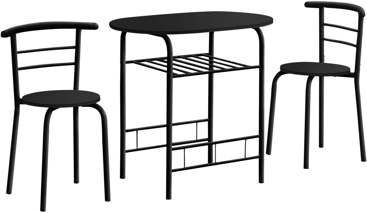 Monarch Specialties Inc. 3 Piece Black Dining Set Ameublement