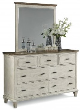 off white dresser with mirror