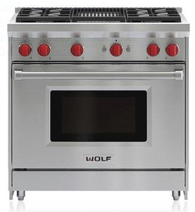 Wolf® 36" Stainless Steel Pro Style Gas Range-0