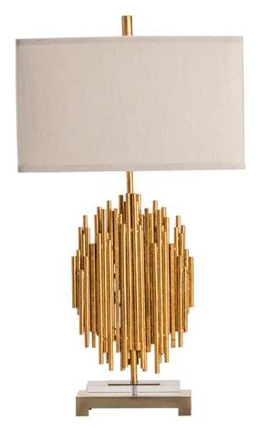 Crestview Collection Galveston Hand Finished Gold Leaf Table Lamp