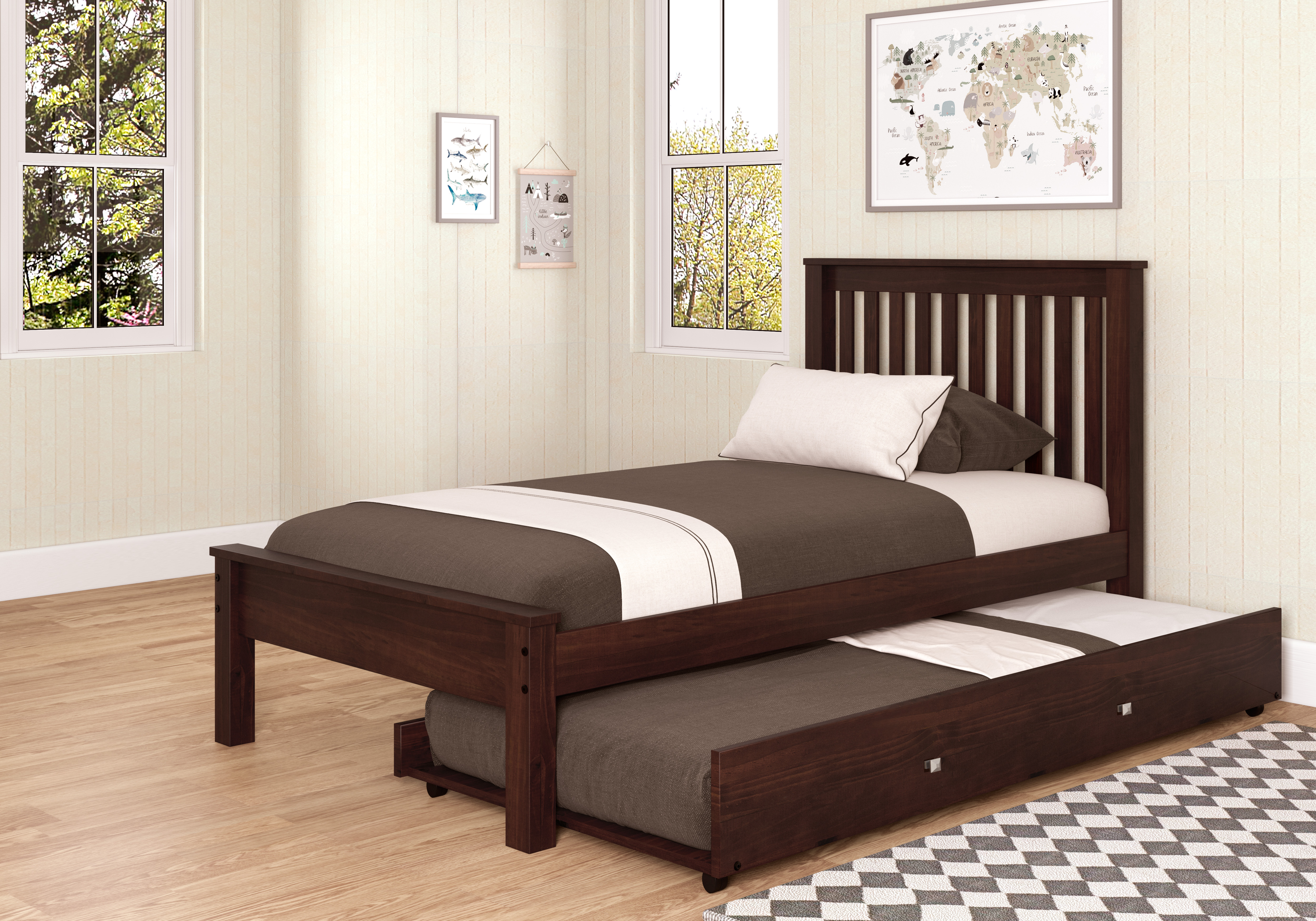 Donco Trading Company Contempo Twin Bed With Trundle