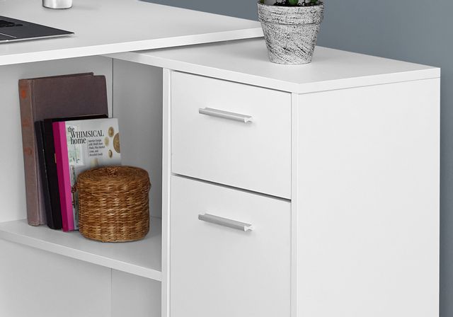 Monarch Specialties Inc. White 46" Computer Desk With A Storage Cabinet 4