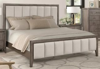Legends Furniture Inc. Avana Smoky Greige/White Queen Upholstered Bed