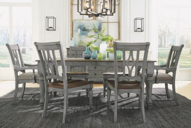 Flexsteel® Plymouth® Distressed Graywash Dining Chair 8
