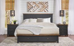 A-America® Stormy Ridge Chicory/Slate Black Queen Storage Bed