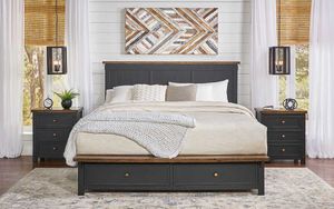 A-America® Stormy Ridge Chicory/Slate Black Queen Storage Bed