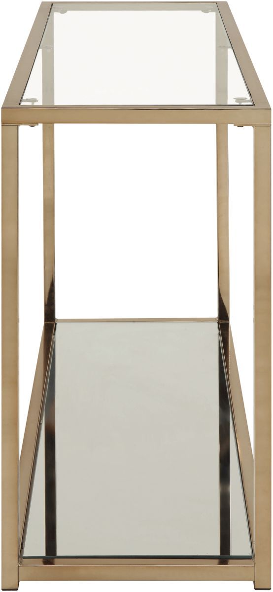 Coaster® Chocolate Chrome Sofa Table With Mirror Shelf 1