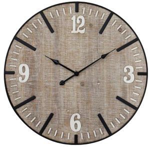 Crestview Collection Chime Time Black/Brown Wooden Wall Clock