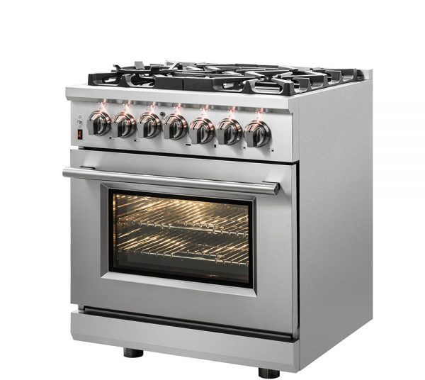 FORNO® Alta Qualita 30" Stainless Steel Pro Style Dual Fuel Natural Gas Range-1
