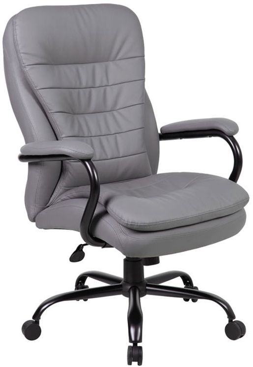 Presidential Seating Boss Grey Heavy Duty Double Plush CaressoftPlus™ Chair-0