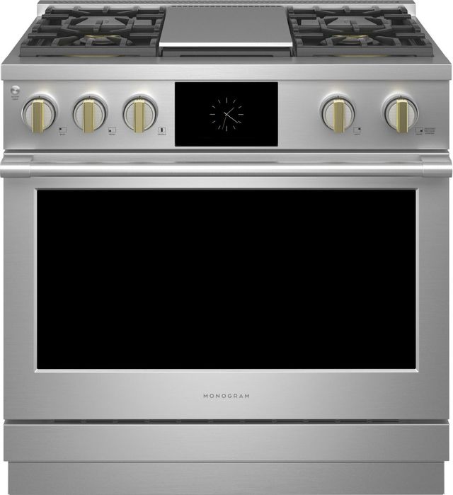 Monogram® Statement Collection 36" Stainless Steel Pro Style Dual Fuel Natural Gas Range-0