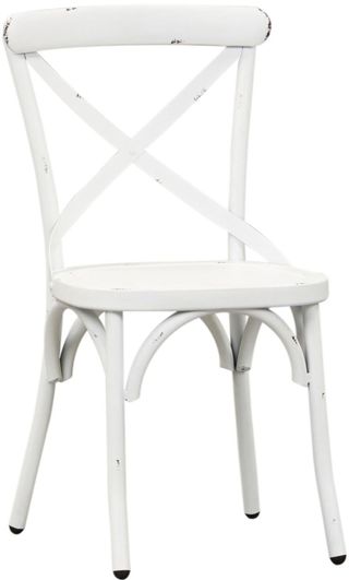 Liberty Furniture Vintage Antique White X Back Side Chair