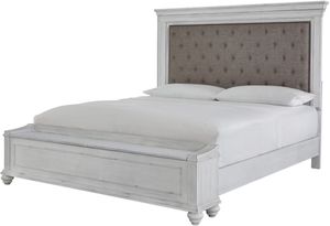 Benchcraft® Kanwyn Whitewash California King Storage Panel Bed