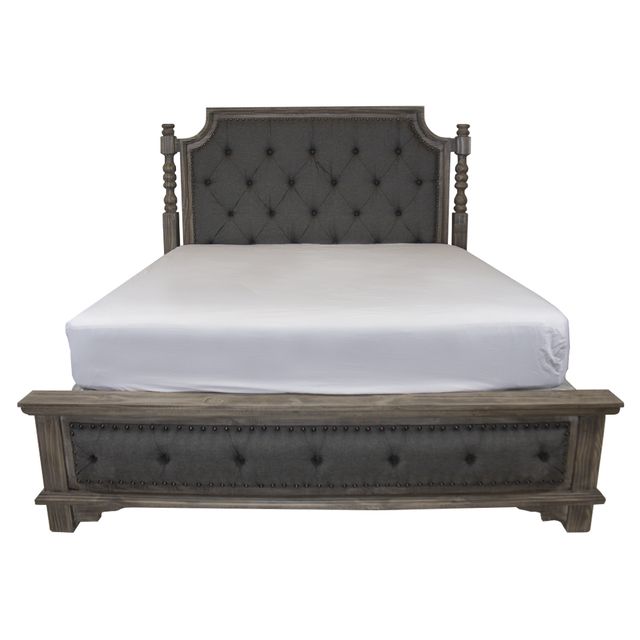Vintage Furniture Charleston Upholstered King Bed, Dresser, Mirror & Nightstand-3