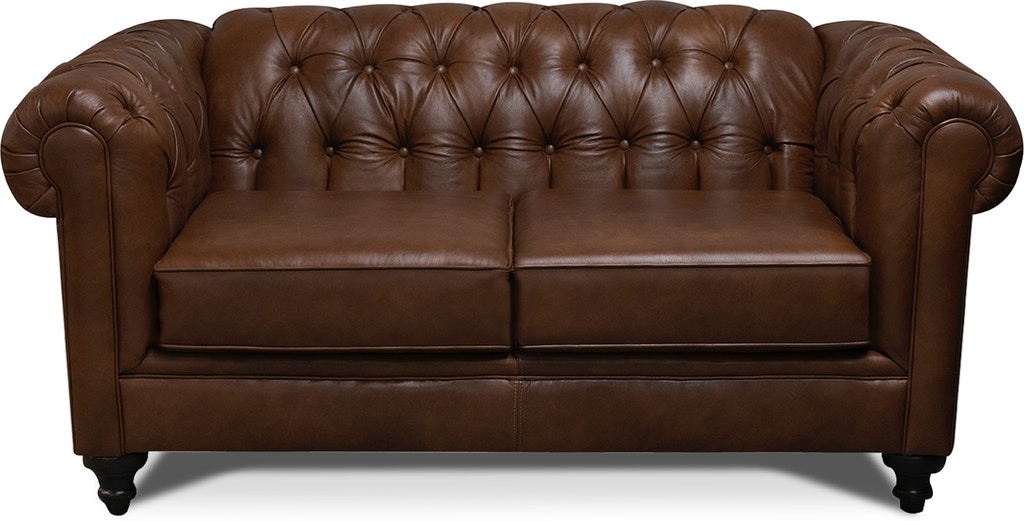 England Furniture Brooks Dark Brown Leather Loveseat