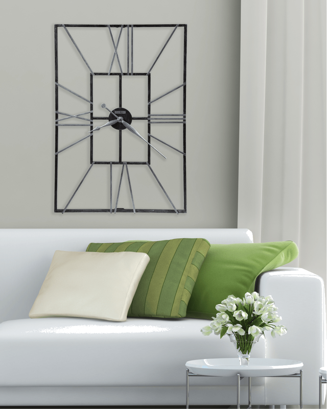 Howard Miller® Park Slope Charcoal and Aged Nickel Wrought Iron Wall Clock 2