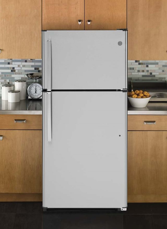 GE® 18.0 Cu. Ft. Stainless Steel Top Freezer Refrigerator 12