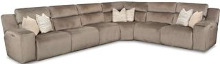 Southern Motion™ After Party 7-Piece Platinum Power Headrest Sectional with USB Ports Set